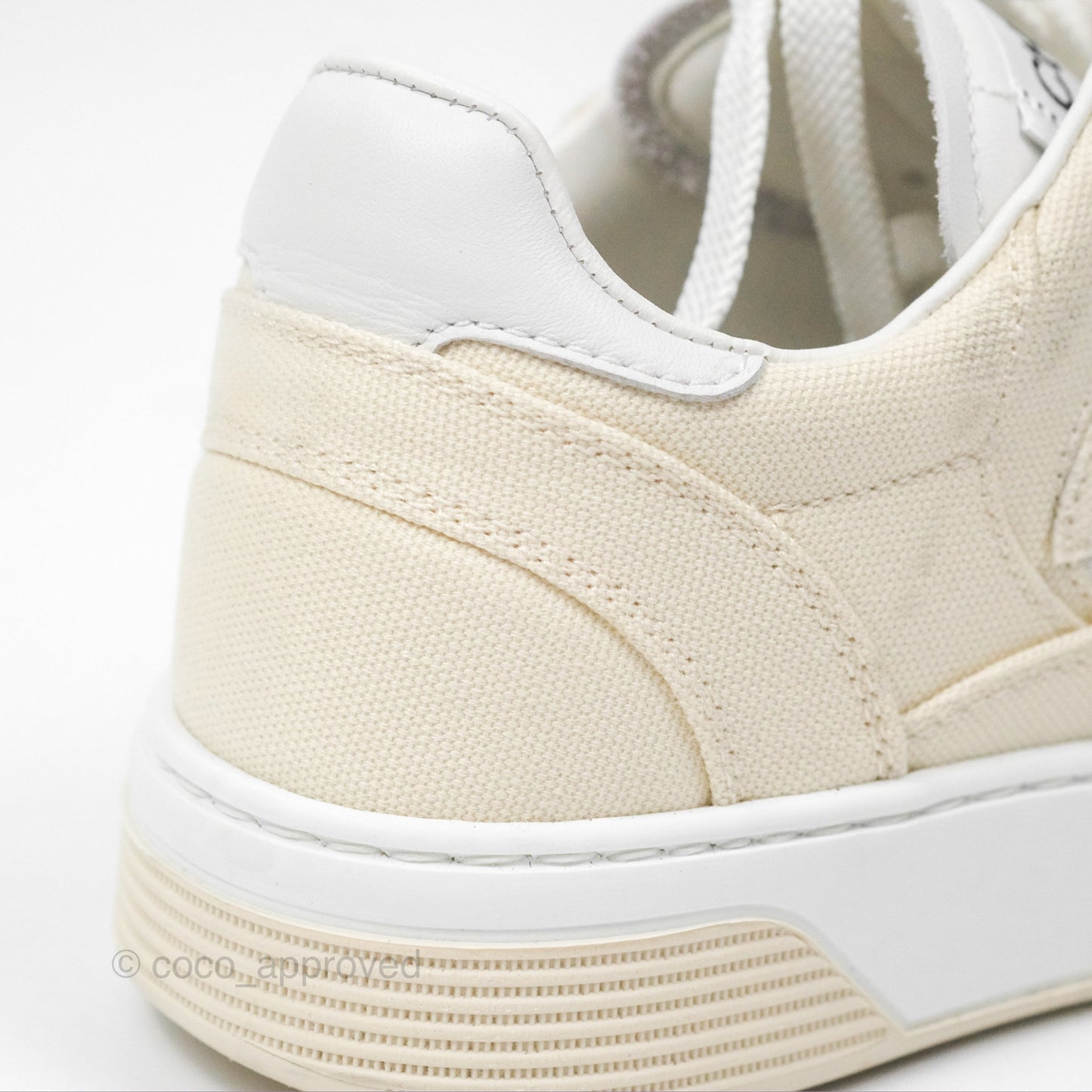 Chanel Ivory Beige White Sneakers Size 37.5