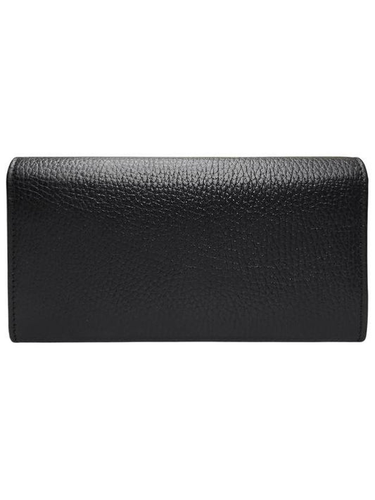 Luxury Gucci Trending 2025 615524 GG interlocking black leather long wallet