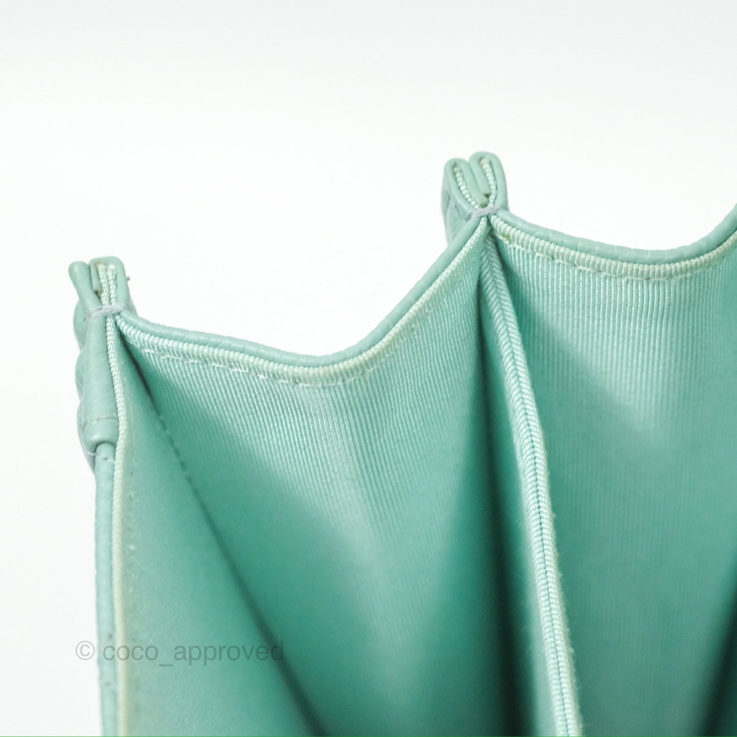 Chanel Quilted North South Boy Flap Tiffany Green Caviar Gold Hardware