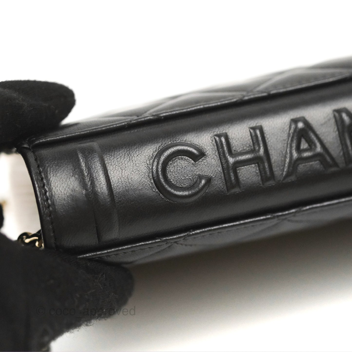 Chanel Quilted Book Wallet on Chain WOC Black Lambskin Gold Hardware