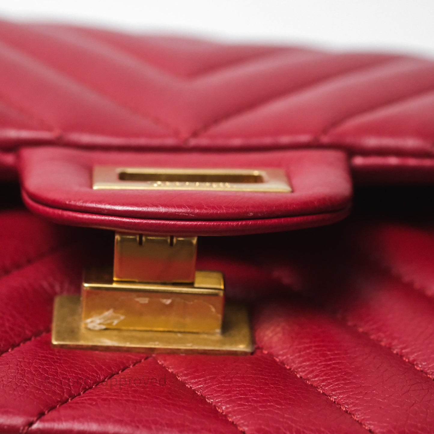 Chanel Reissue 225 Chevron Red Aged Calfskin Aged Gold Hardware