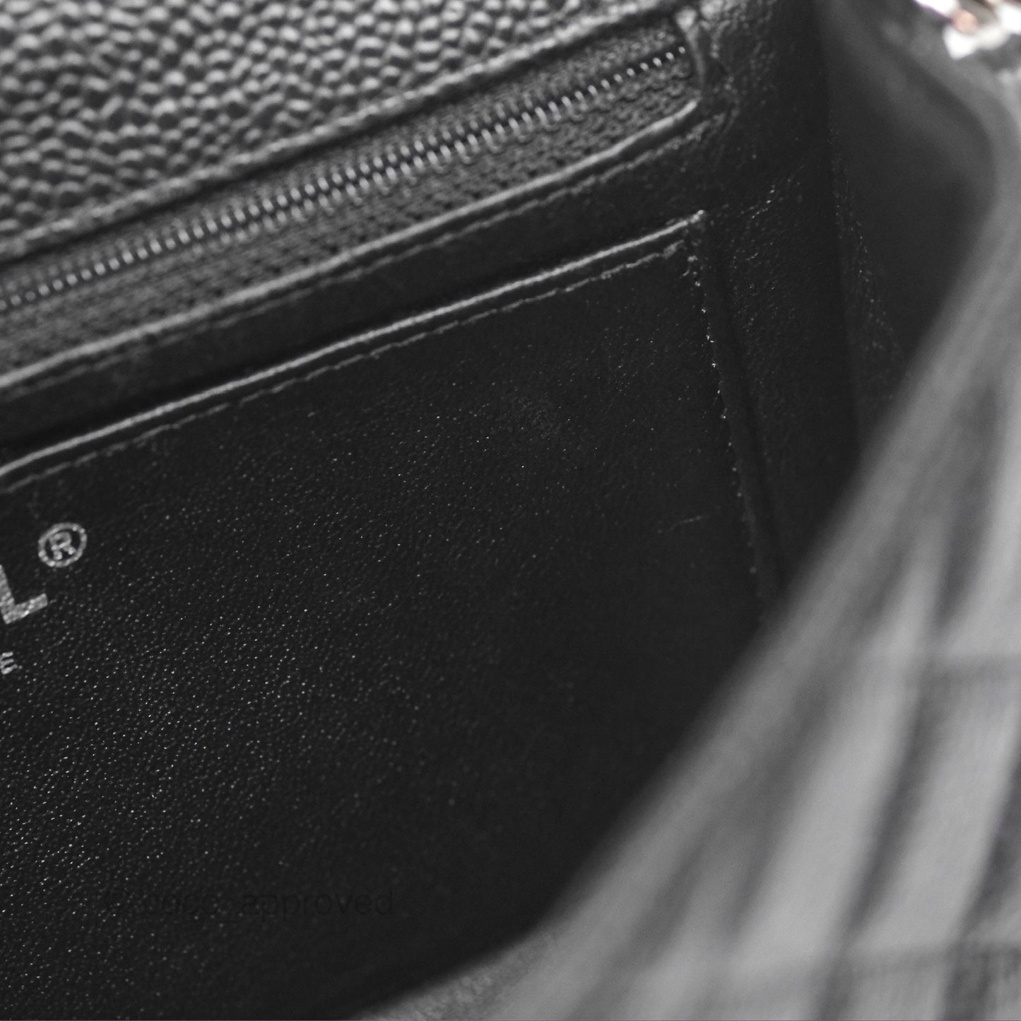 Chanel Mini Rectangular Flap Quilted Black Caviar Silver Hardware