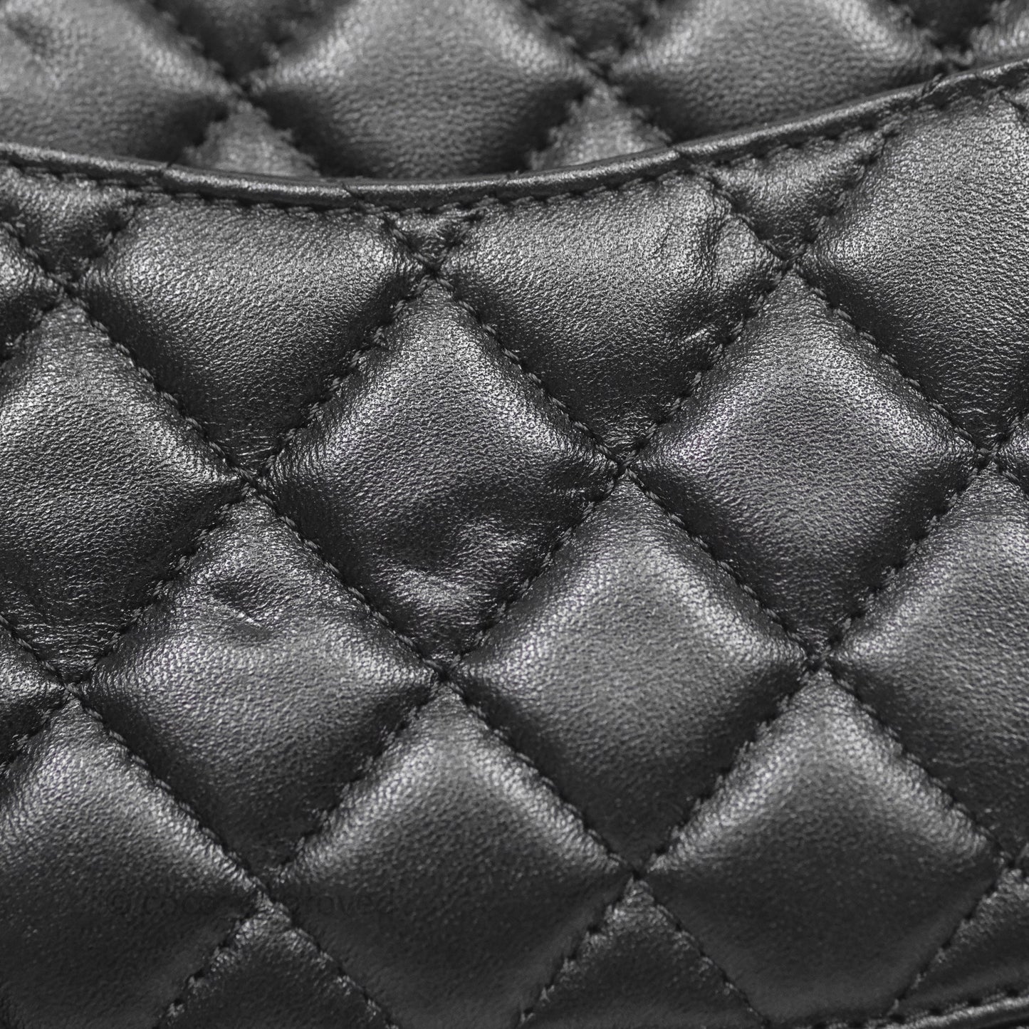 Chanel Logo Top Handle Small Flap Bag Black Lambskin Gold Hardware 24C
