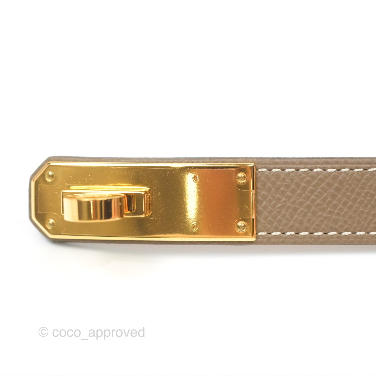 Hermès Epsom Kelly Buckle Belt Etoupe Gold Hardware