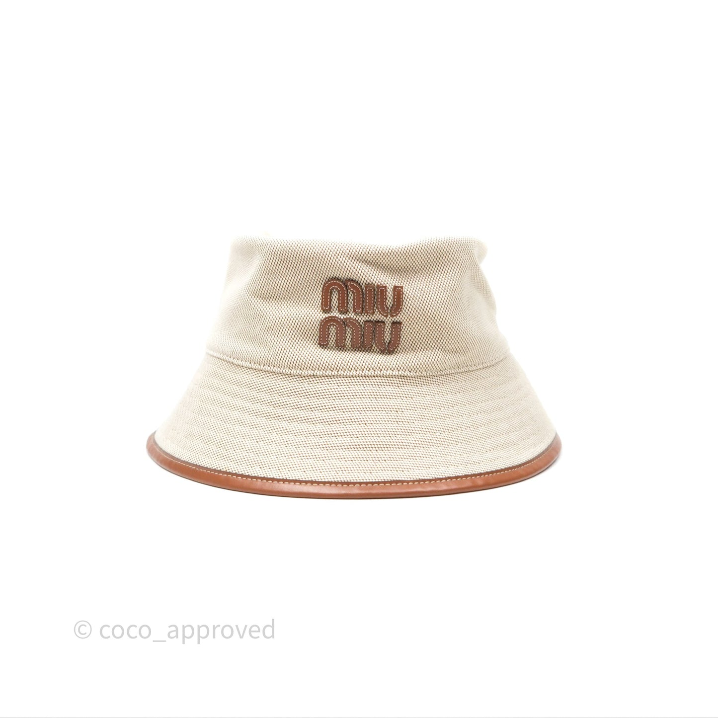 Miu Miu Bucket Hat Canvas Beige/ Brandy