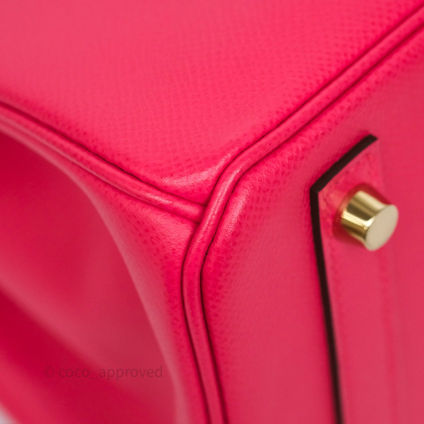 Hermès Birkin Retourne 30 Rose Extreme I6 Epsom Gold Hardware