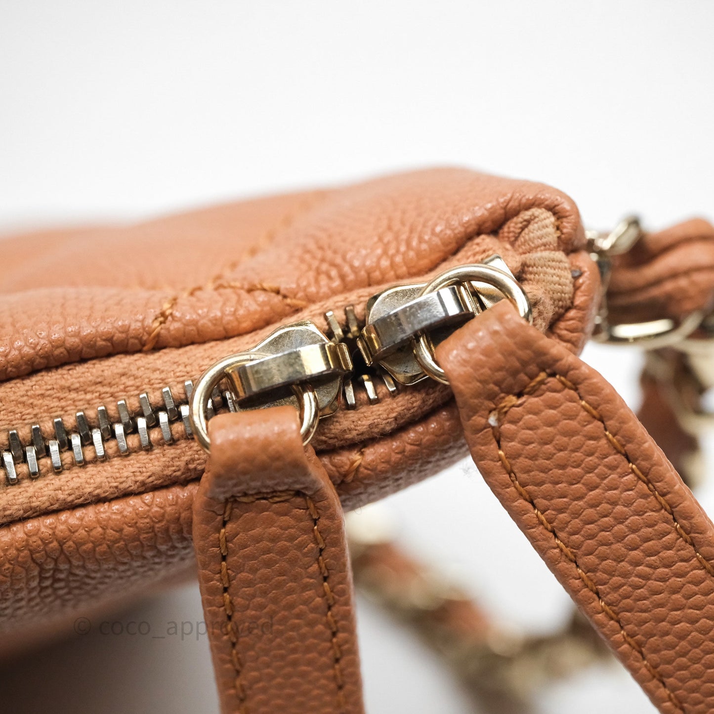 Chanel Small Hobo Shoulder Bag Caviar Beige Gold Hardware