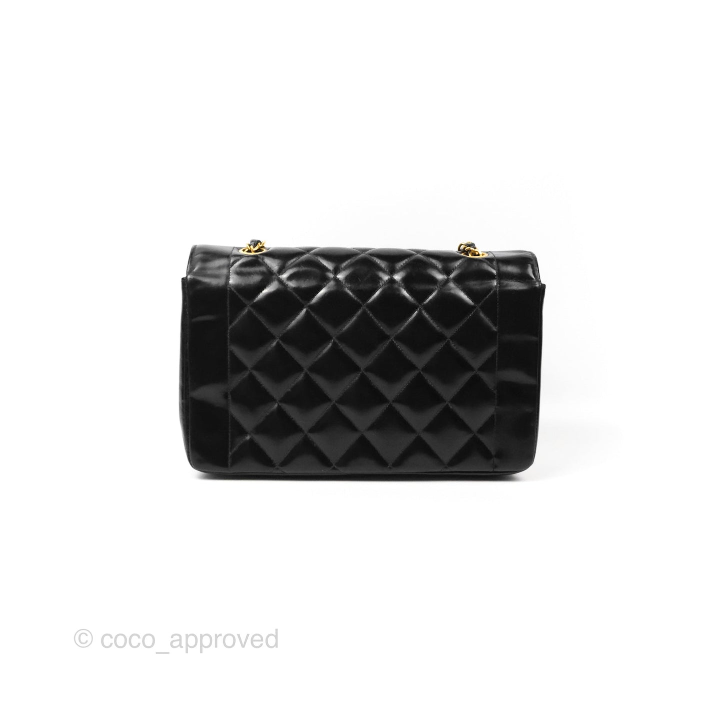 Chanel Vintage Quilted Medium Classic Diana Flap Bag Black 24K Gold Hardware