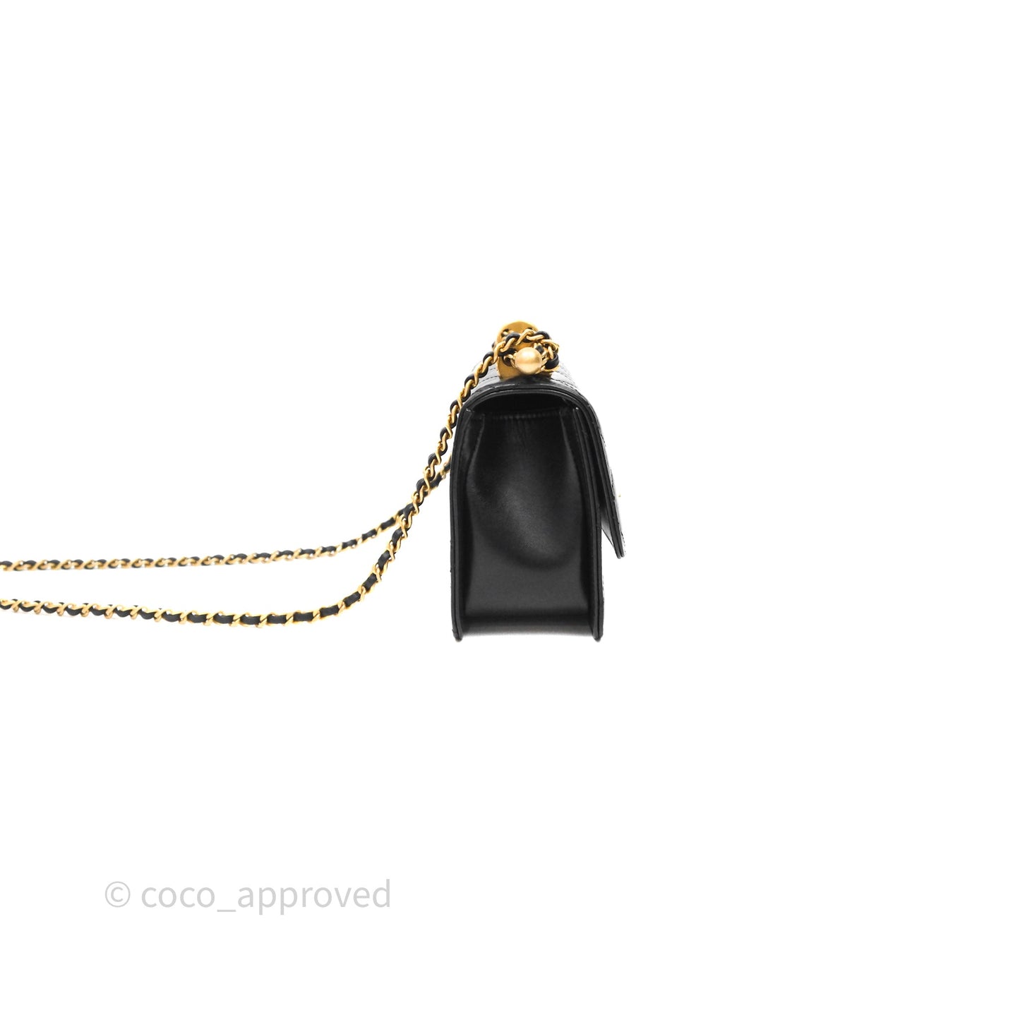 Chanel Mini Perfect Fit Adjustable Quilted Black Calfskin Aged Gold Hardware