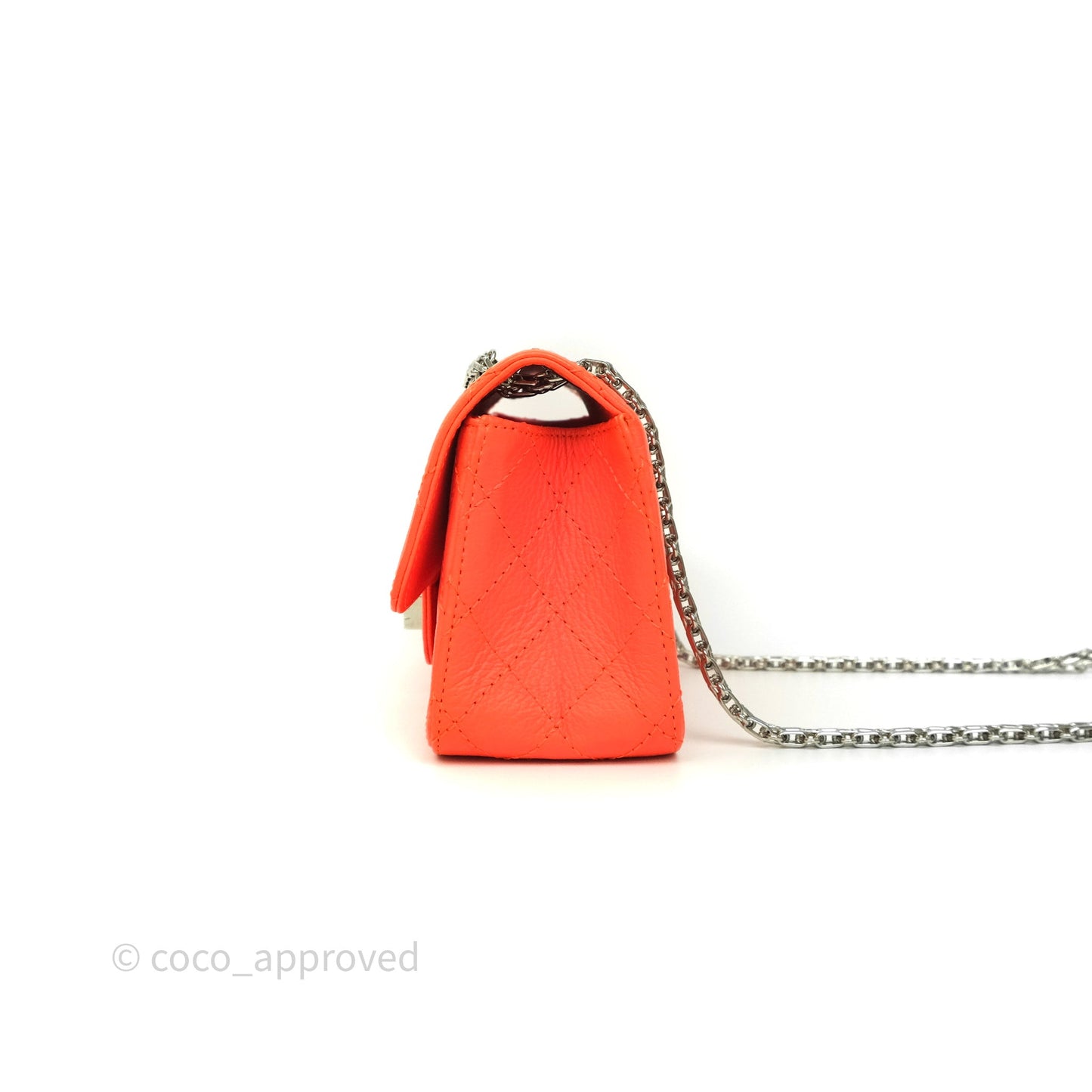 Chanel Mini Reissue 224 Tangerine Orange Goatskin Silver Hardware