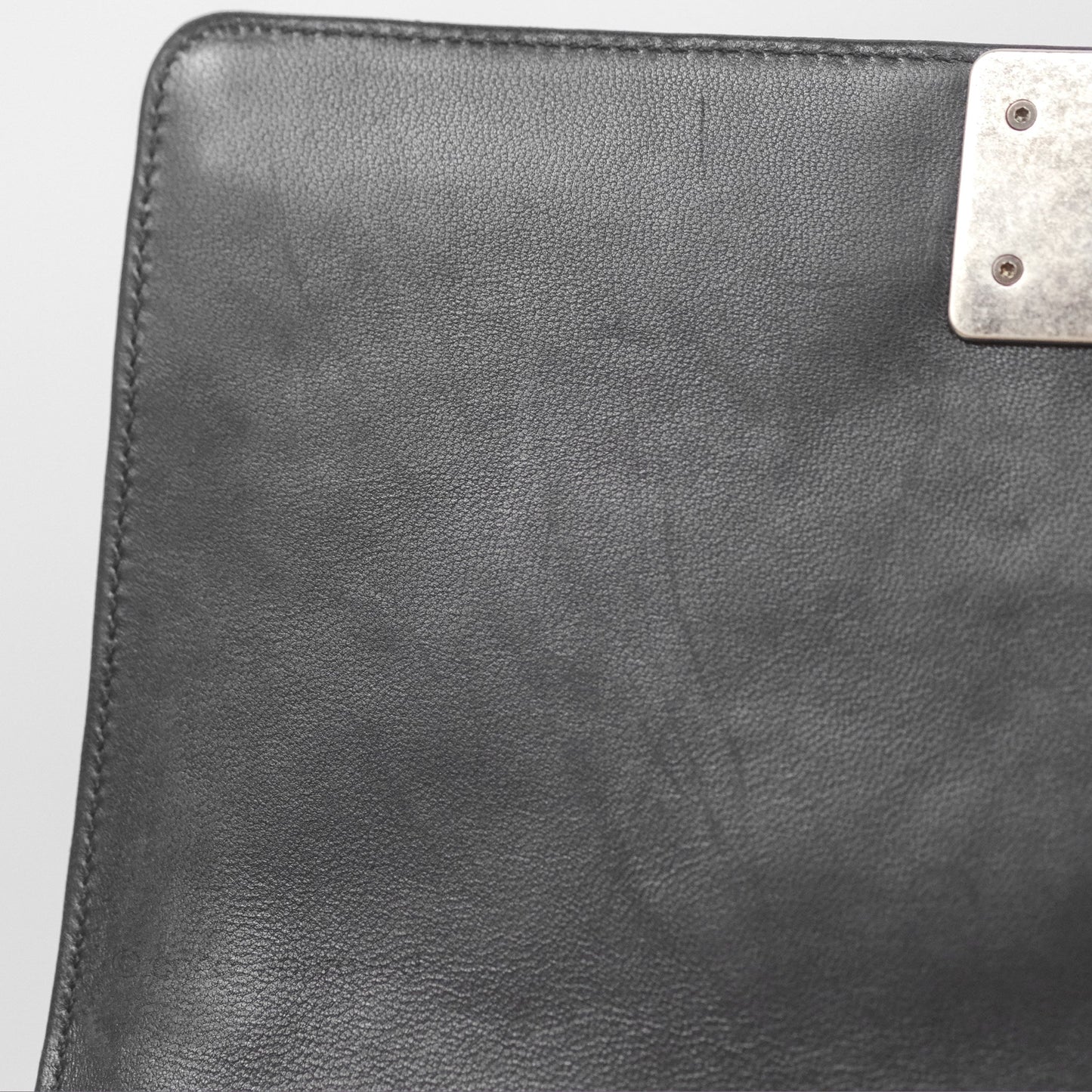 Chanel Quilted Medium Boy Black Lambskin Ruthenium Hardware