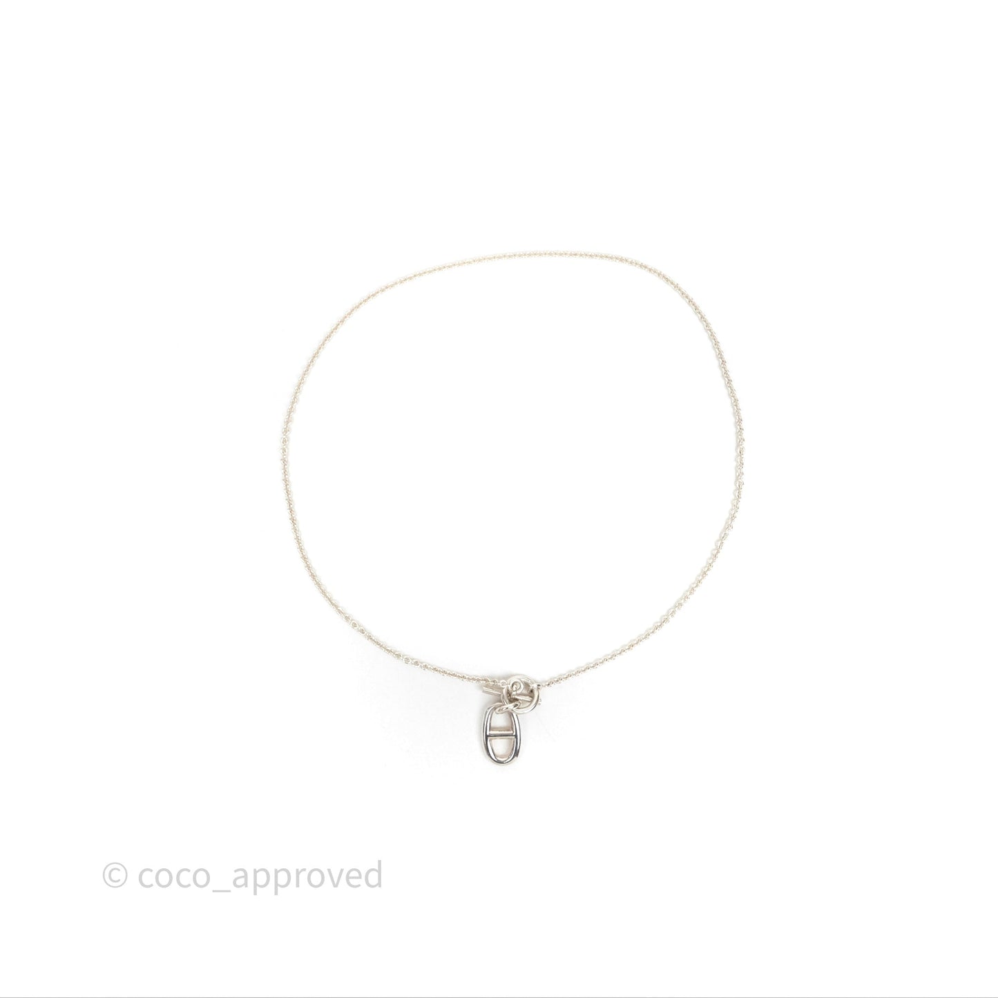 Hermes Chaine d'ancre Pendant Necklace Silver 925