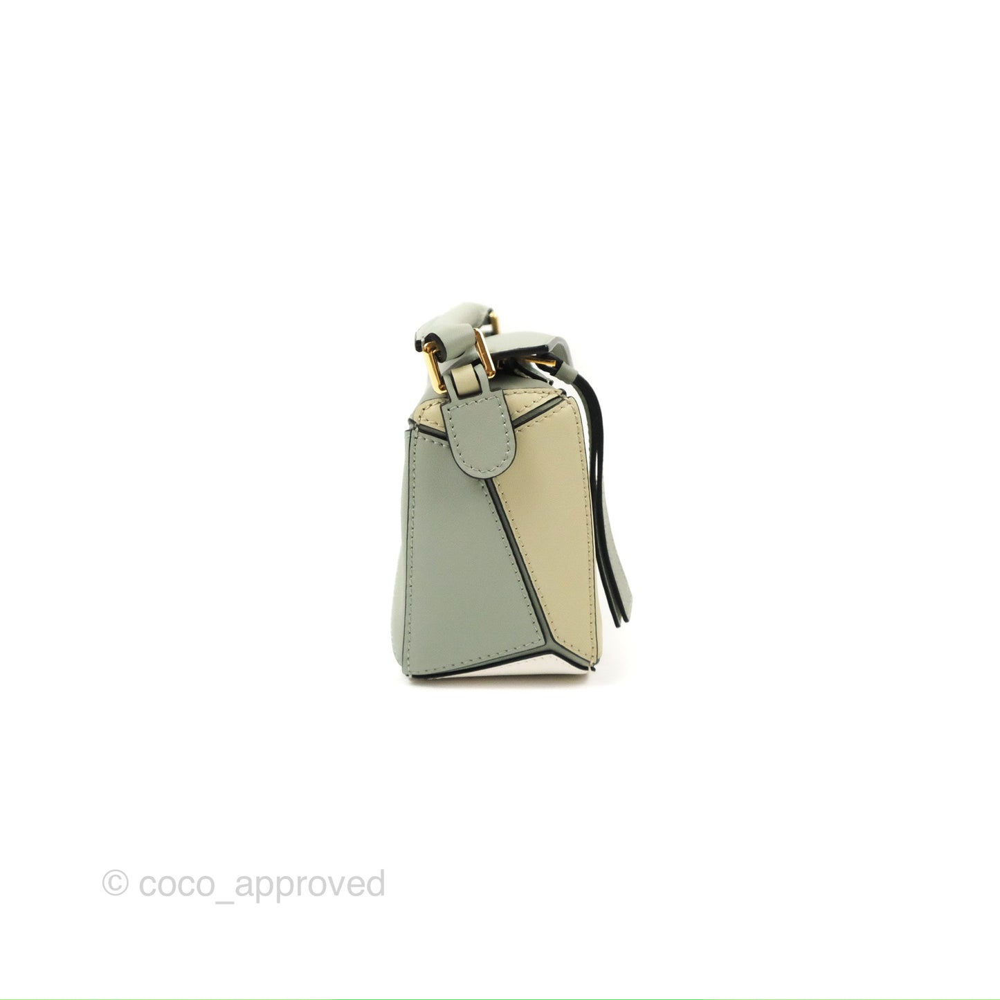 Loewe Mini Puzzle Bag Ash Green Calfskin