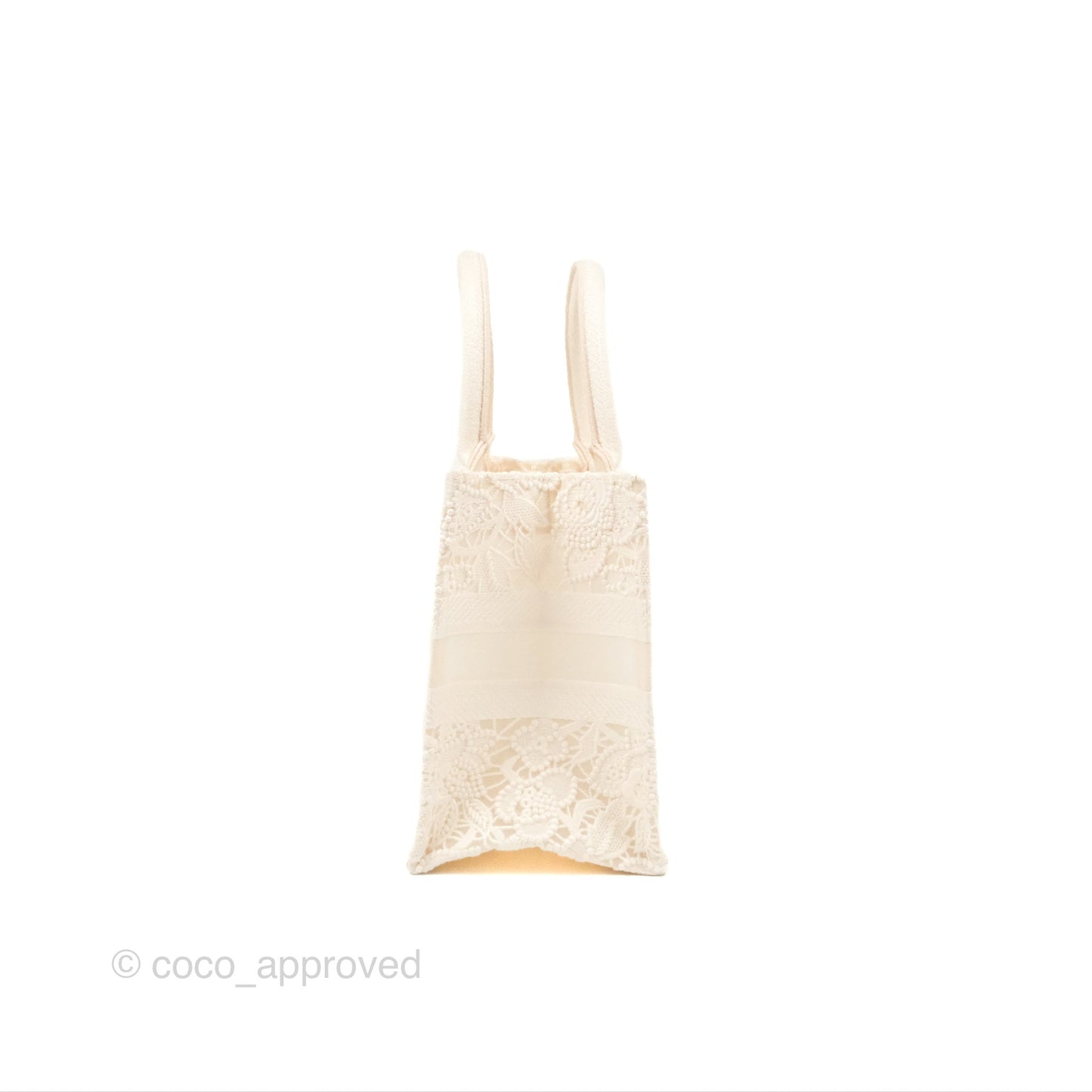 Dior Small Book Tote Natural Macramé-Effect Embroidery
