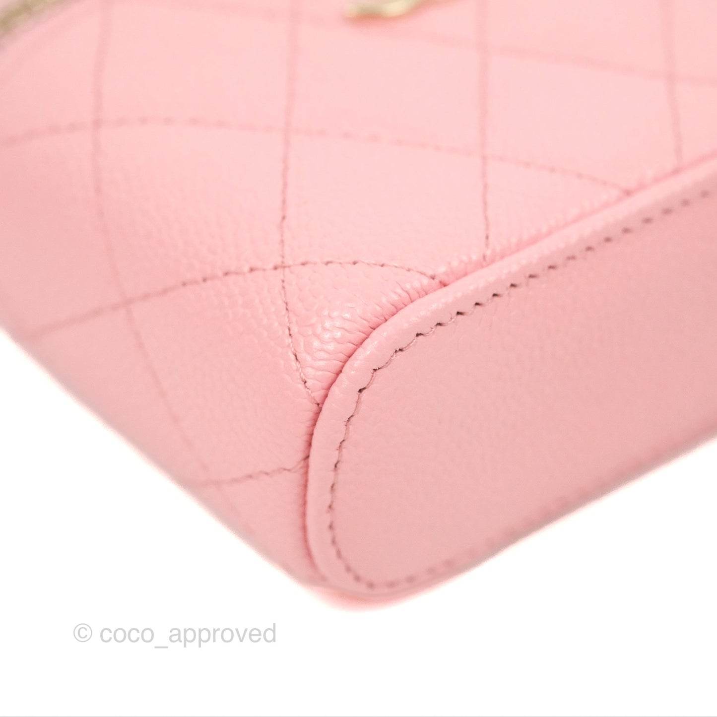 Chanel Quilted Small Handle With Care Vanity Case With Chain Pink Caviar Gold Hardware