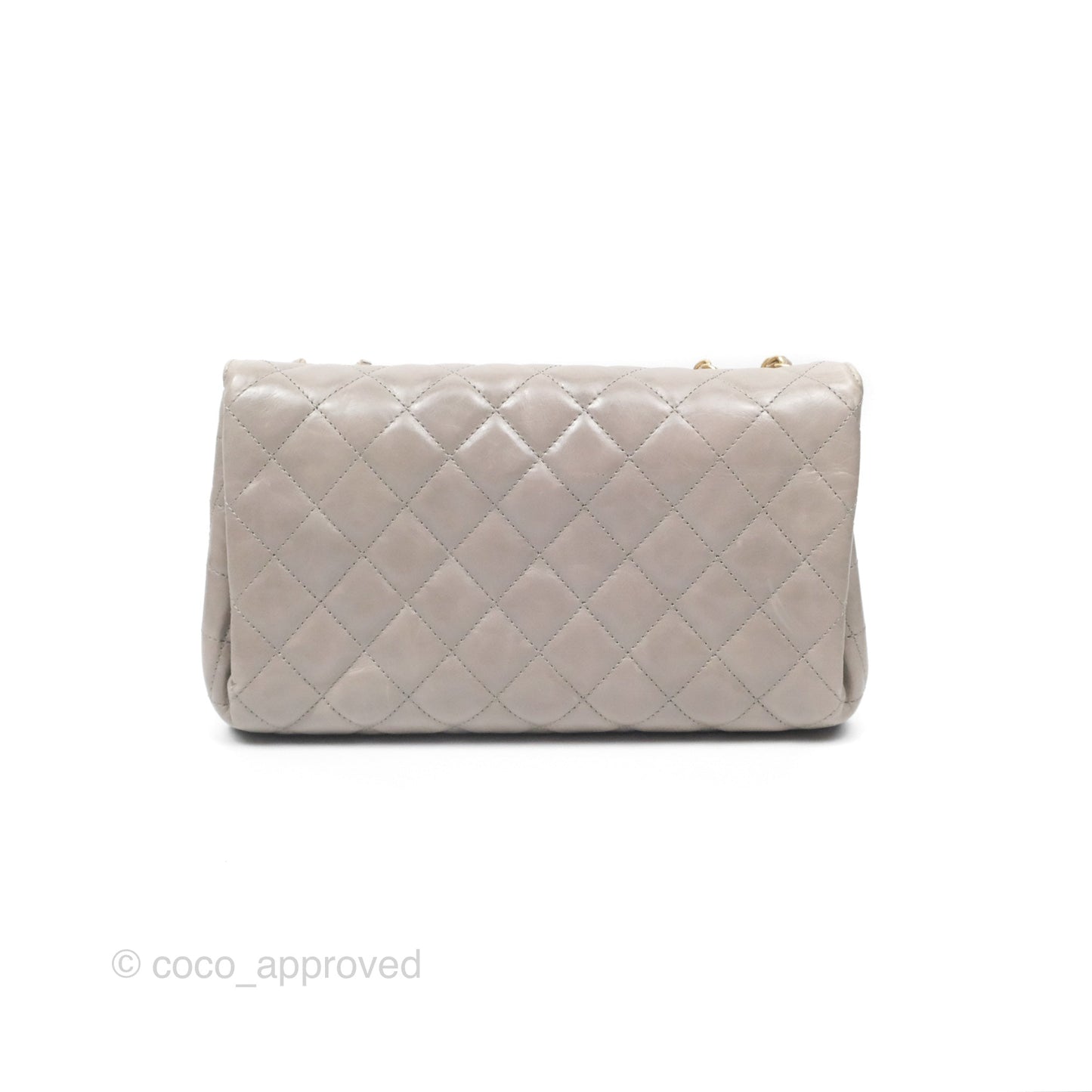 Chanel Accordion Flap Bag Taupe Crinkled Glazed Calfskin