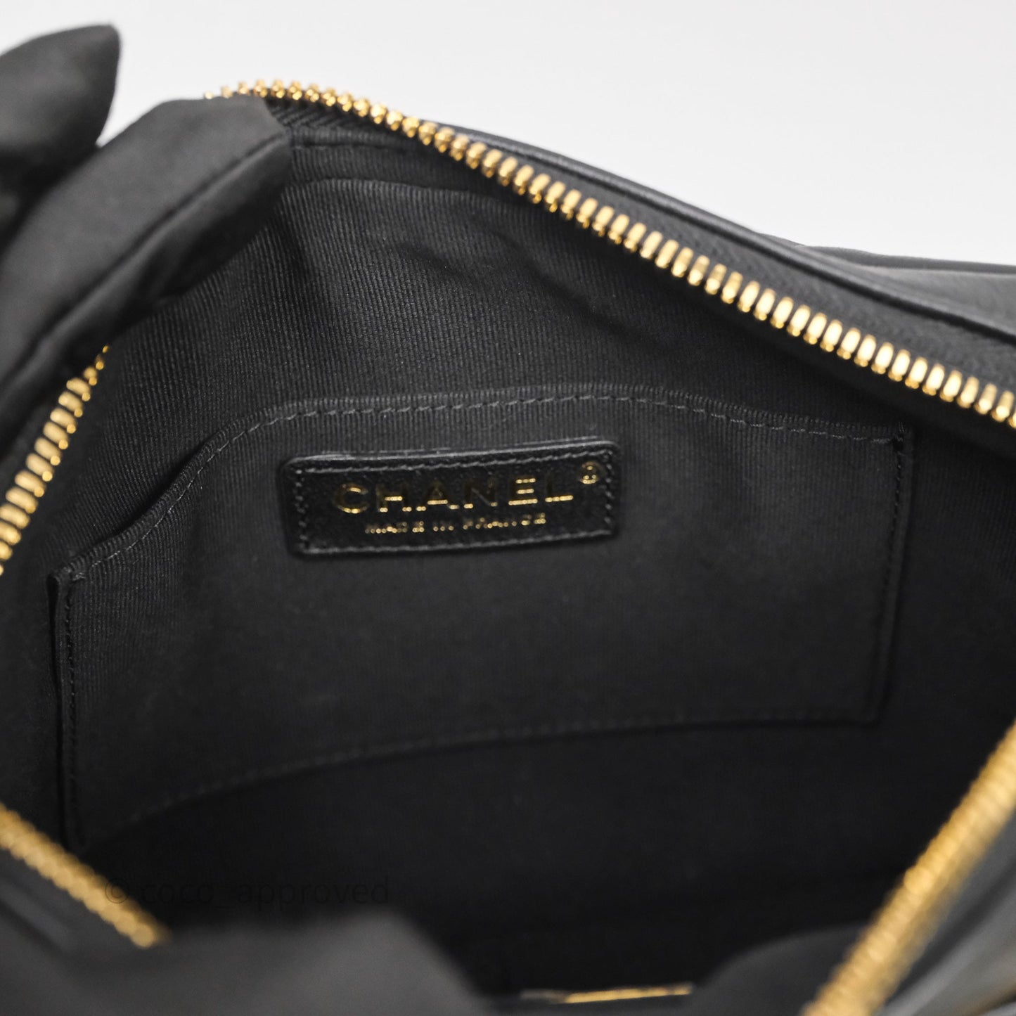 Chanel Small Camera Case Quilted Black Calfskin Aged Gold Hardware 22C