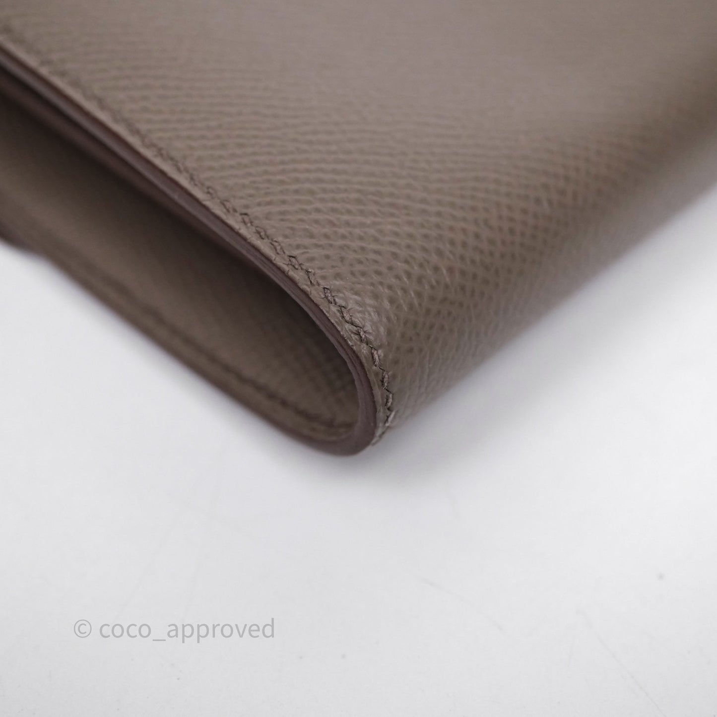Hermès Constance To Go Wallet Gris Etain 8F Epsom Gold hardware