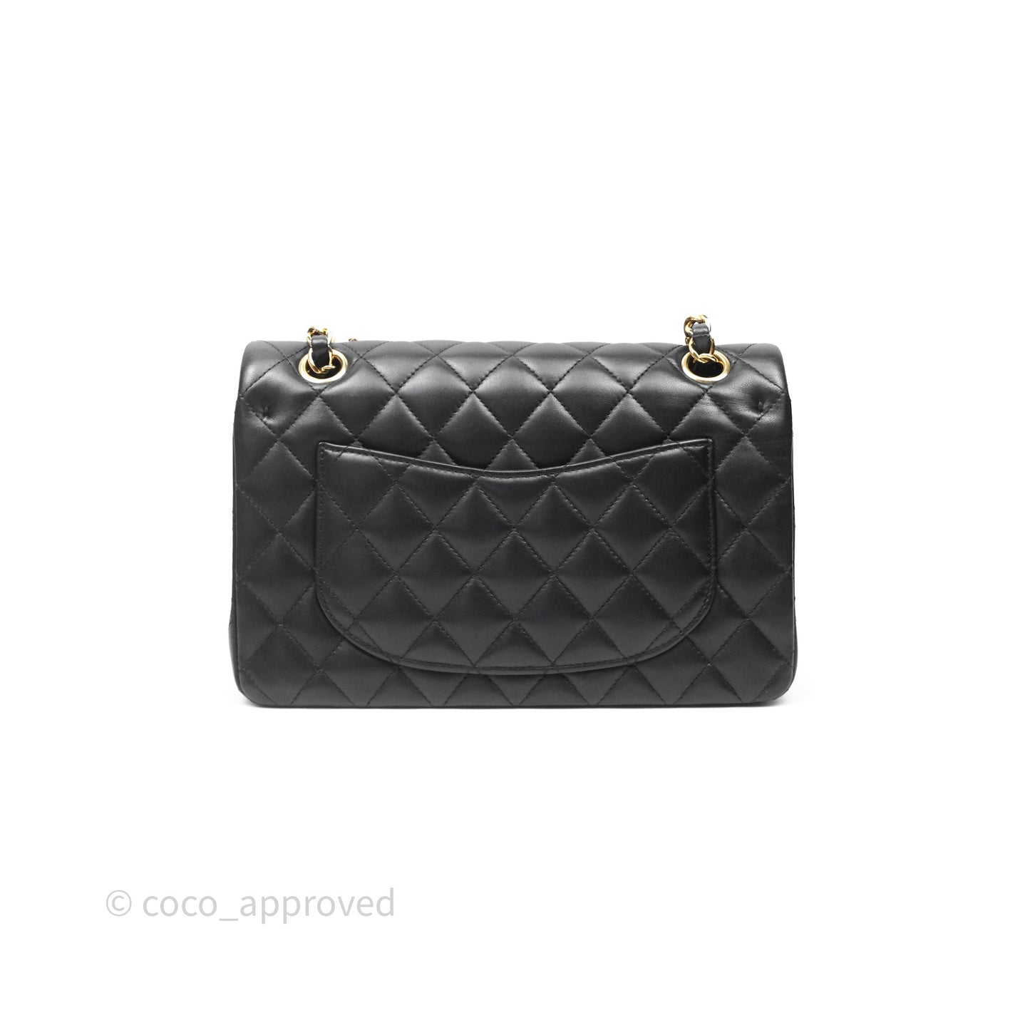 Chanel Small Classic Flap Quilted Black Lambskin Gold Hardware