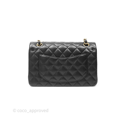 Chanel Small Classic Flap Quilted Black Lambskin Gold Hardware