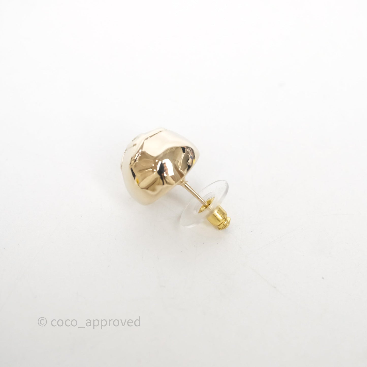Chanel CC Sphere Earrings Gold Tone 25K