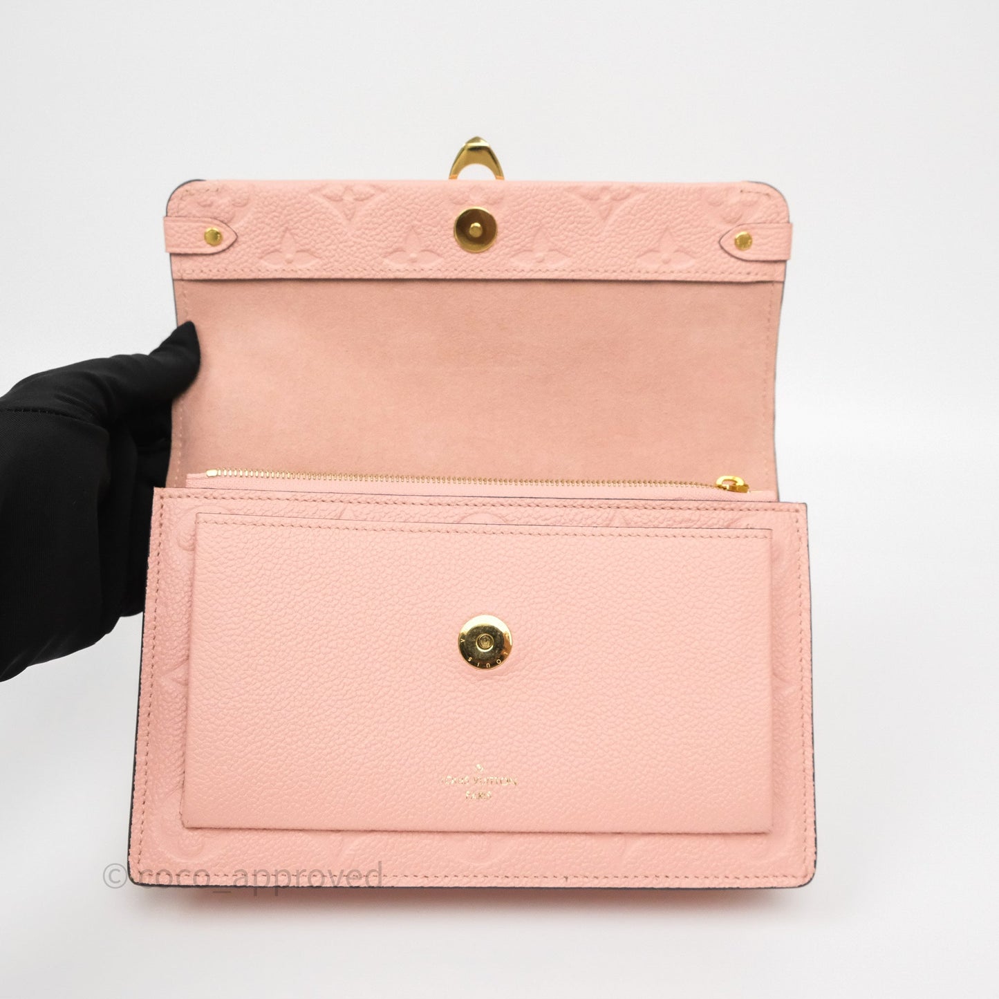 Louis Vuitton Vavin Chain Wallet Rose Poudre Empreinte Monogram