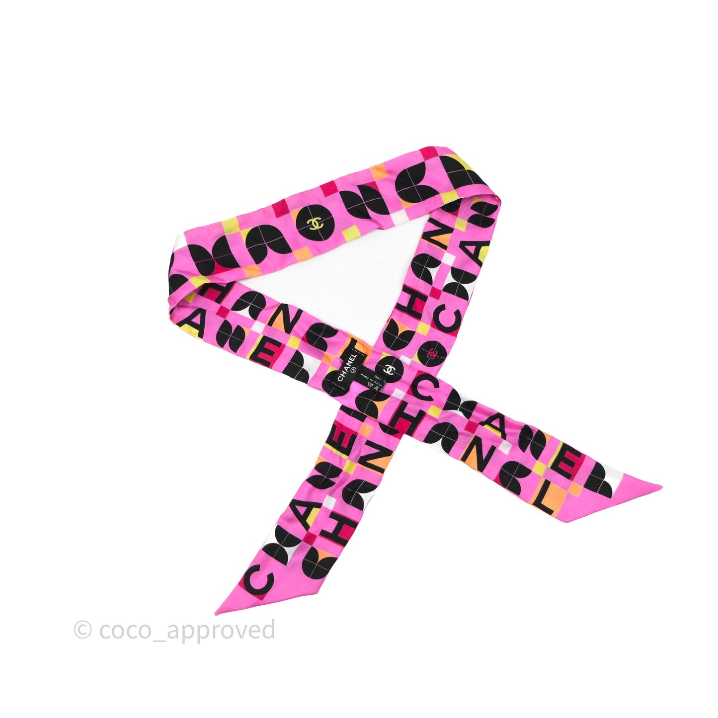 Chanel CC Silk Twilly Pink