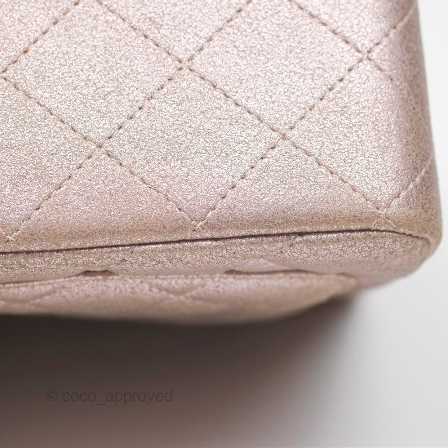 Chanel Mini Square Metallic Rose Gold Goatskin Gold Hardware 14B