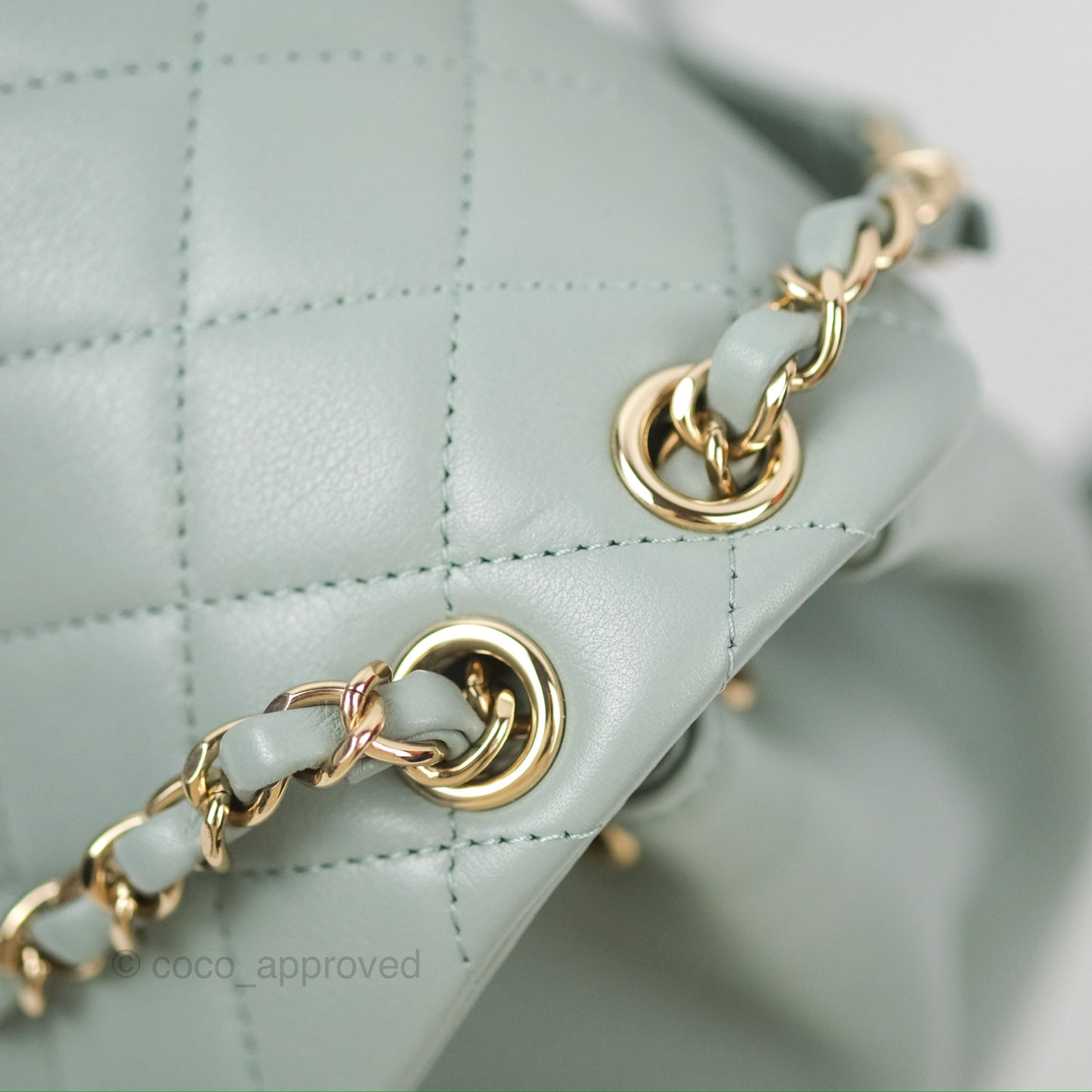Chanel Quilted Large Duma Drawstring Backpack Tiffany Green Lambskin 23C