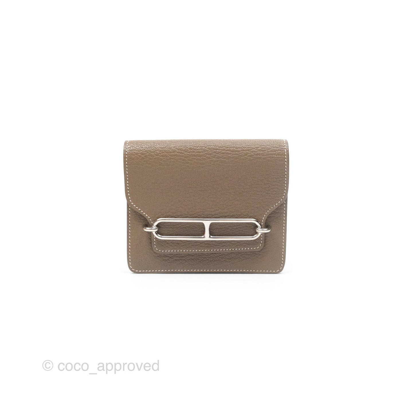 Hermès Roulis Slim Wallet Etoupe Chevre Mysore Palladium Hardware