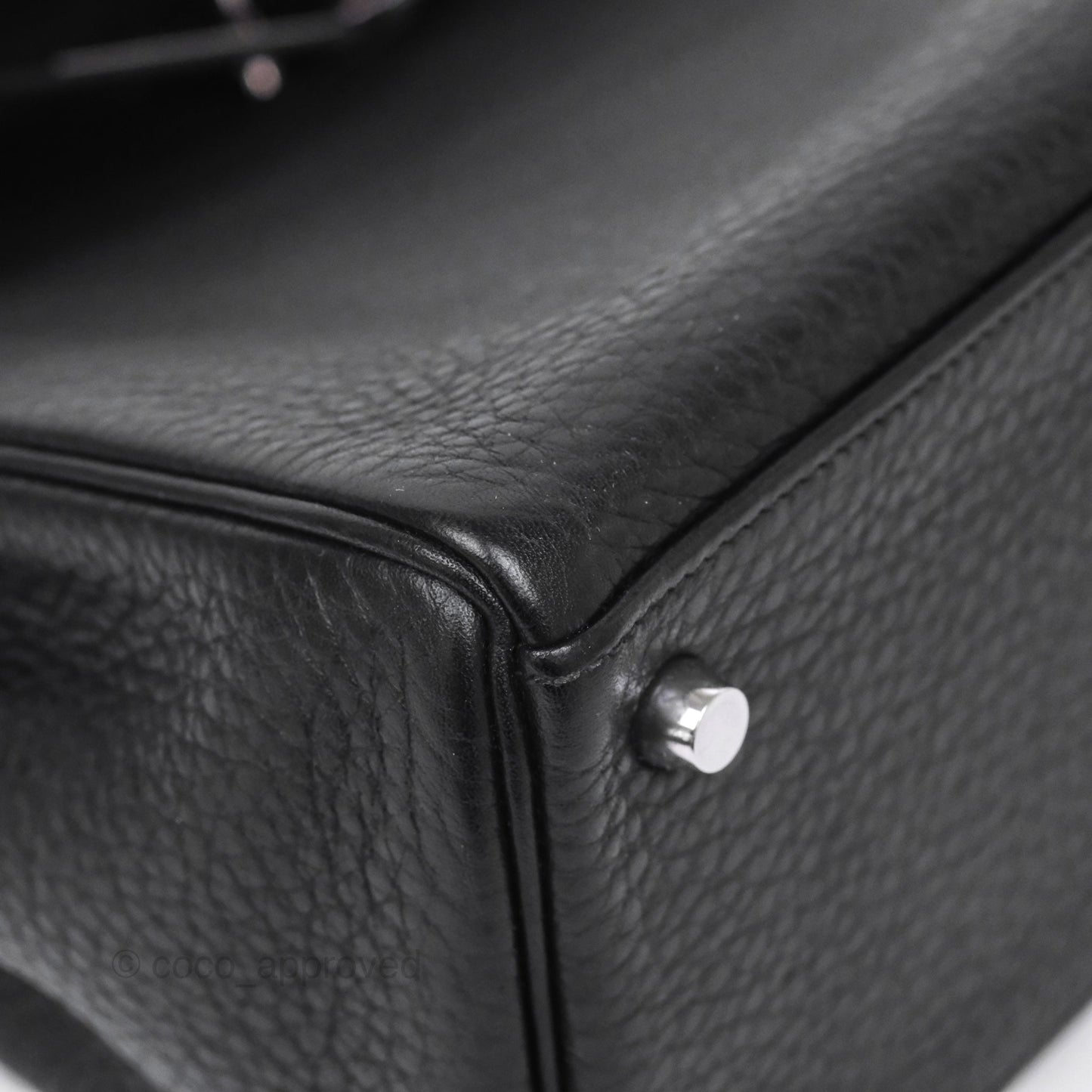 Hermès Kelly 28 Retourne Noir Black 89 Clemence Palladium Hardware