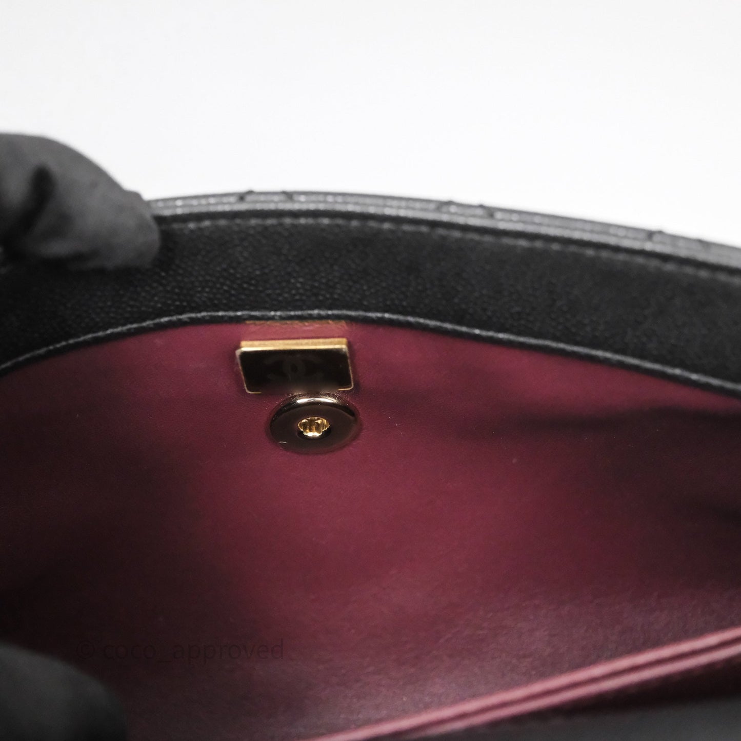 Chanel Small Quilted Coco Handle Black Caviar Gold Hardware