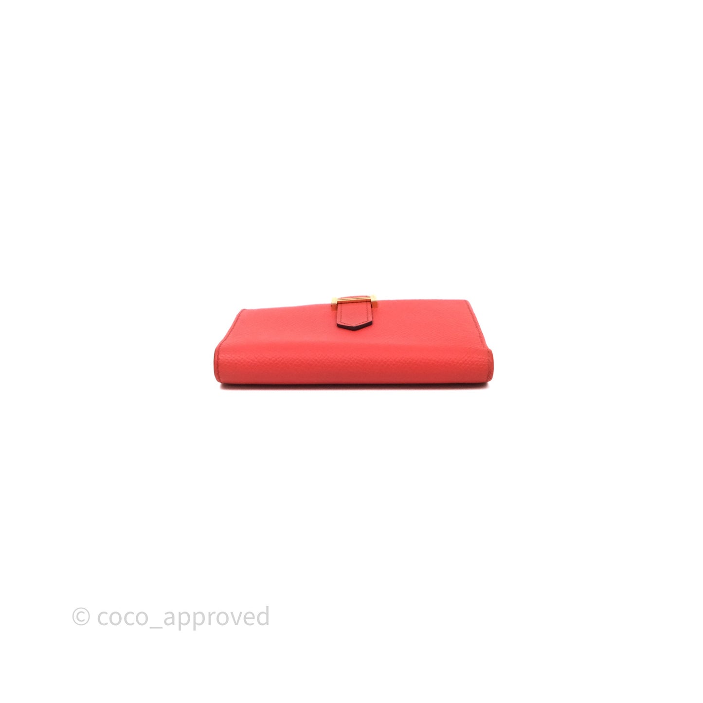 Hermes Bearn Wallet Rouge Tomate S5 Epsom Gold Hardware
