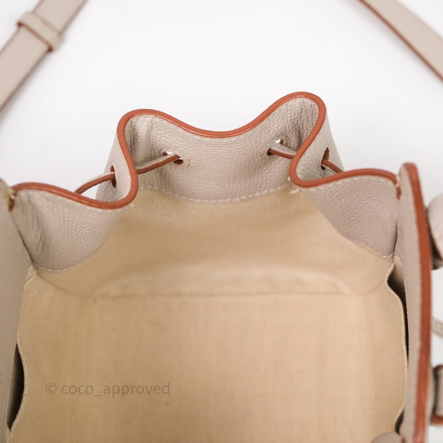 Loewe Mini Hammock Drawstring Light Ghost Calfskin