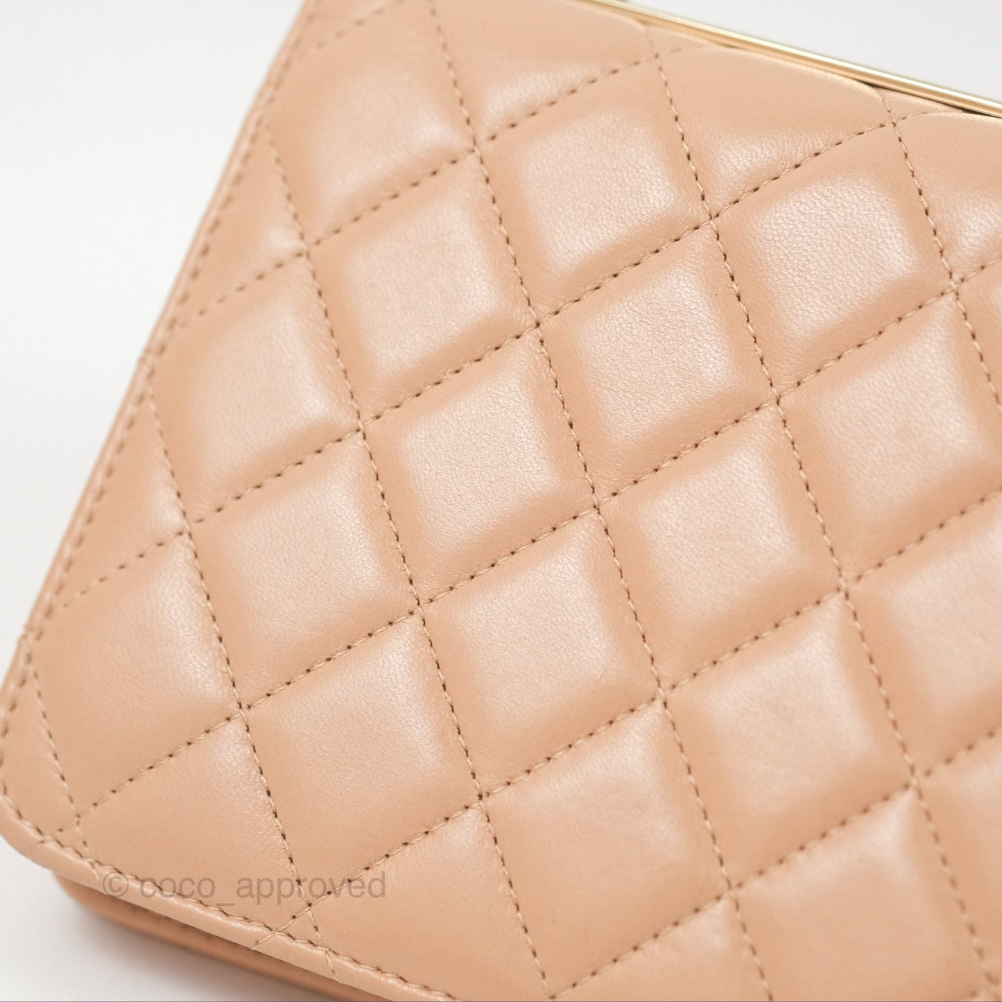 Chanel Trendy CC WOC Quilted Beige Lambskin Gold Hardware