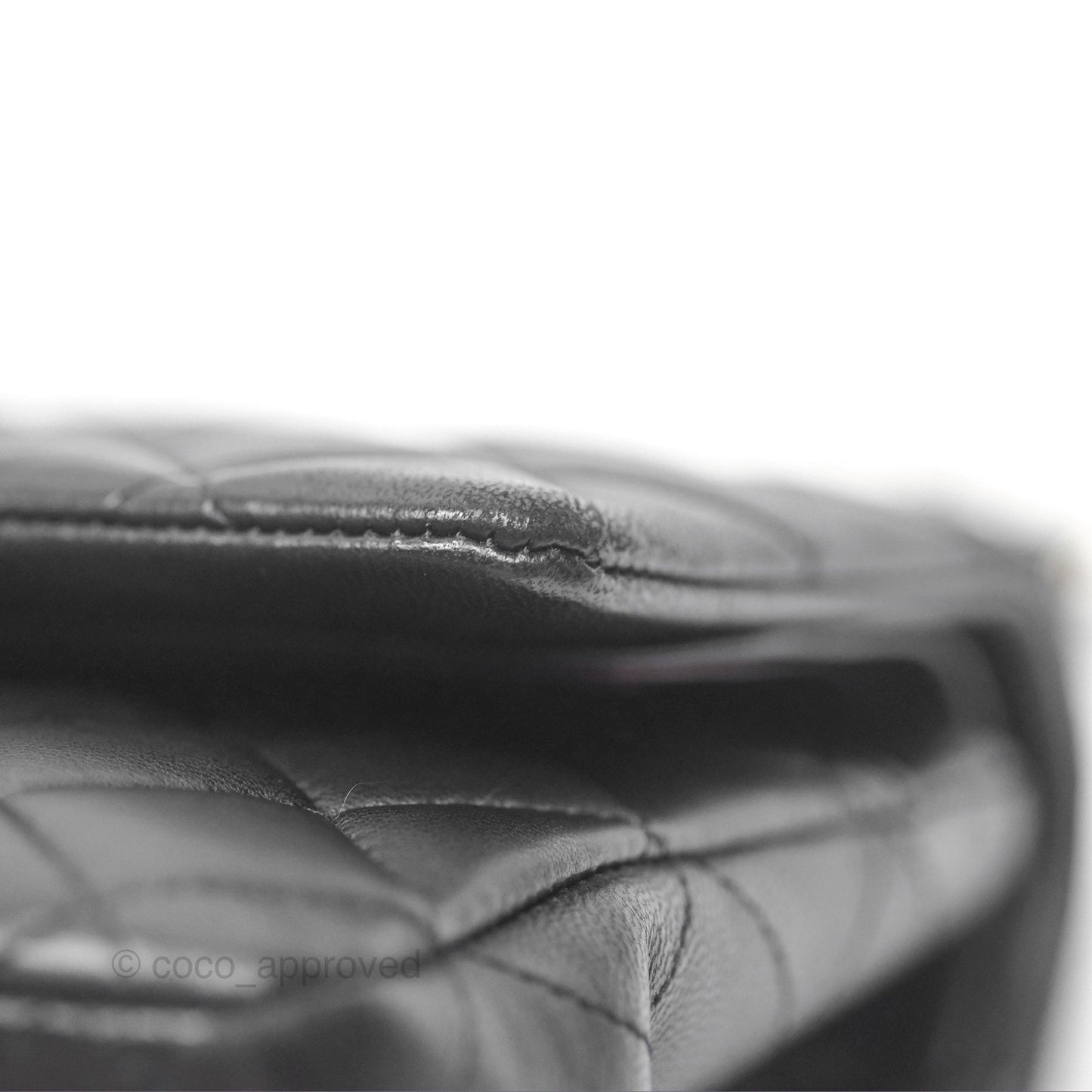 Chanel Classic M/L Medium Flap Quilted Black Lambskin Silver Hardware