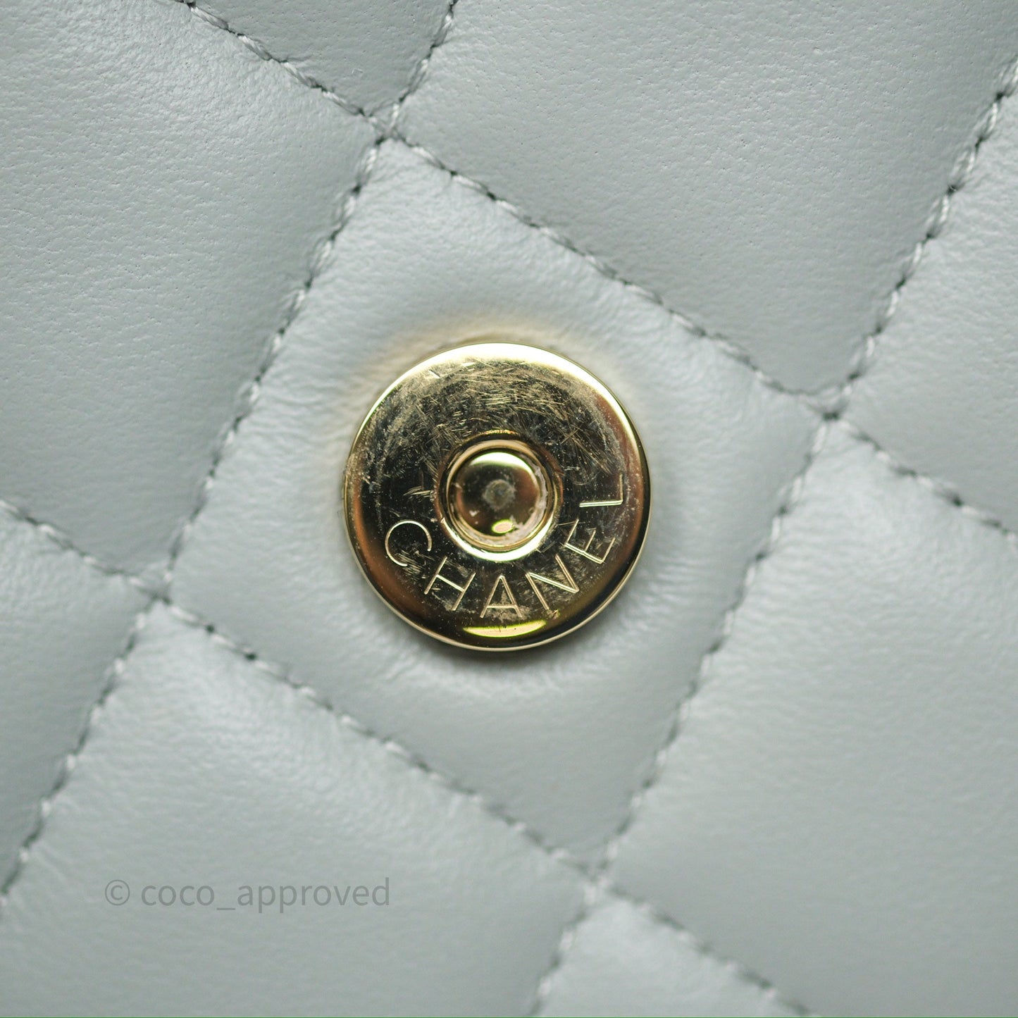 Chanel Classic Quilted Wallet on Chain WOC Grey Lambskin Gold Hardware