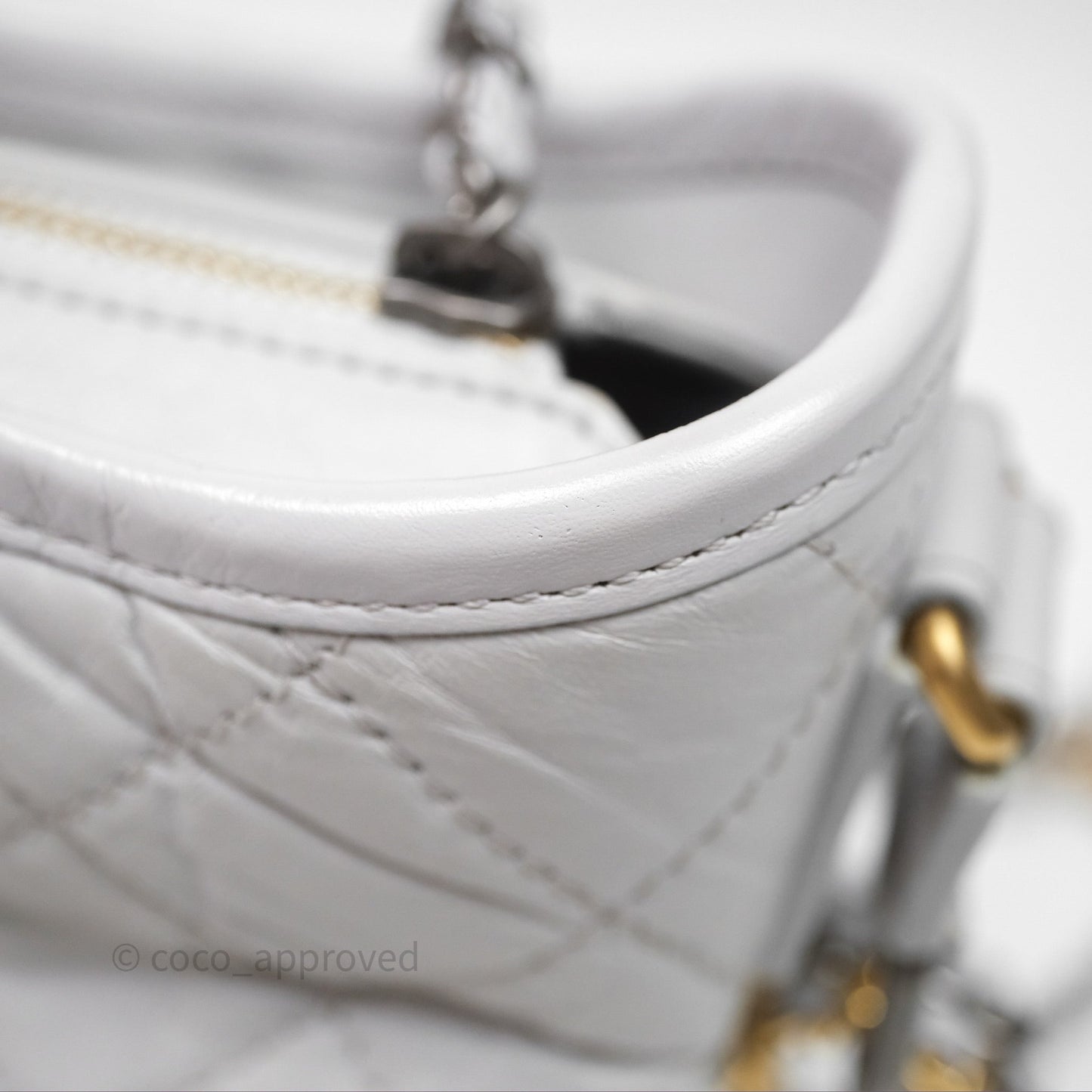 Chanel Small Gabrielle Hobo Quilted Grey Aged Calfskin