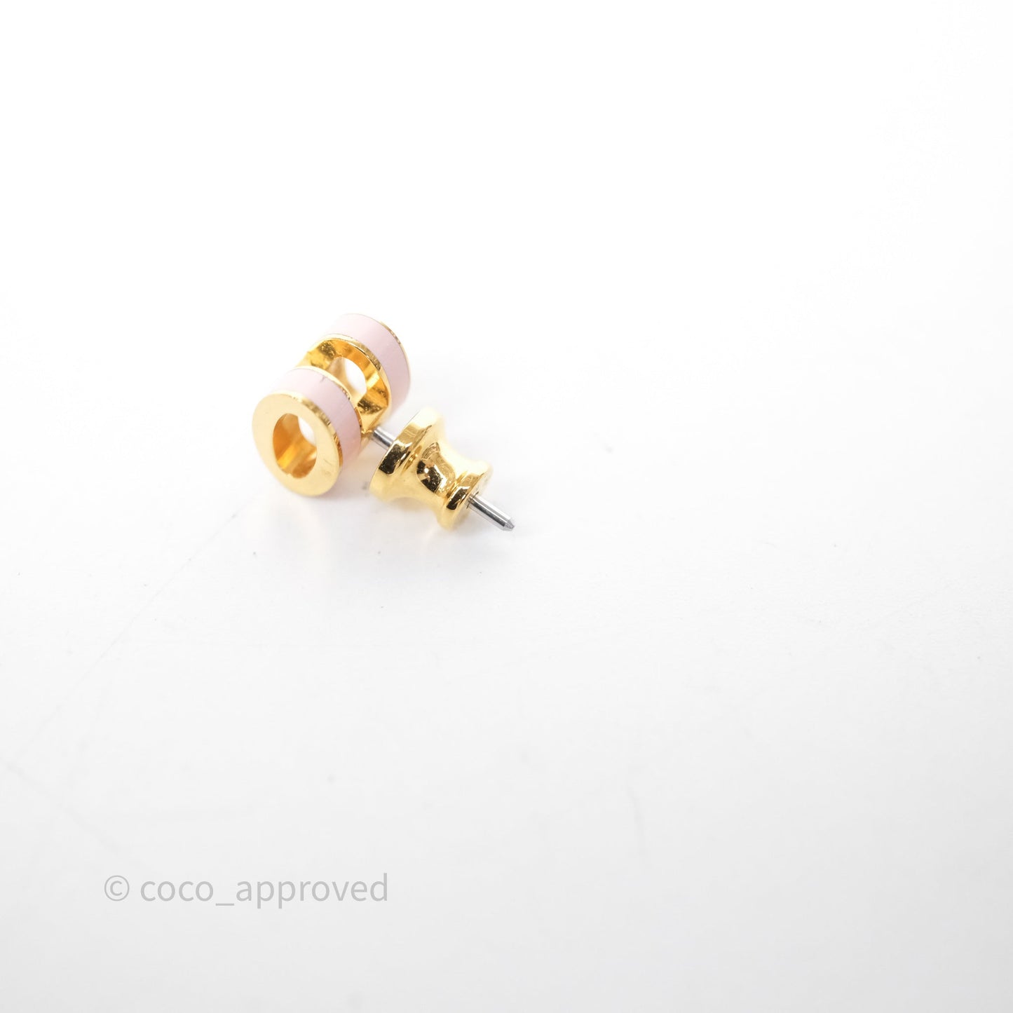 Hermès Mini Pop H Earrings Rose Dragee 5U Gold Hardware