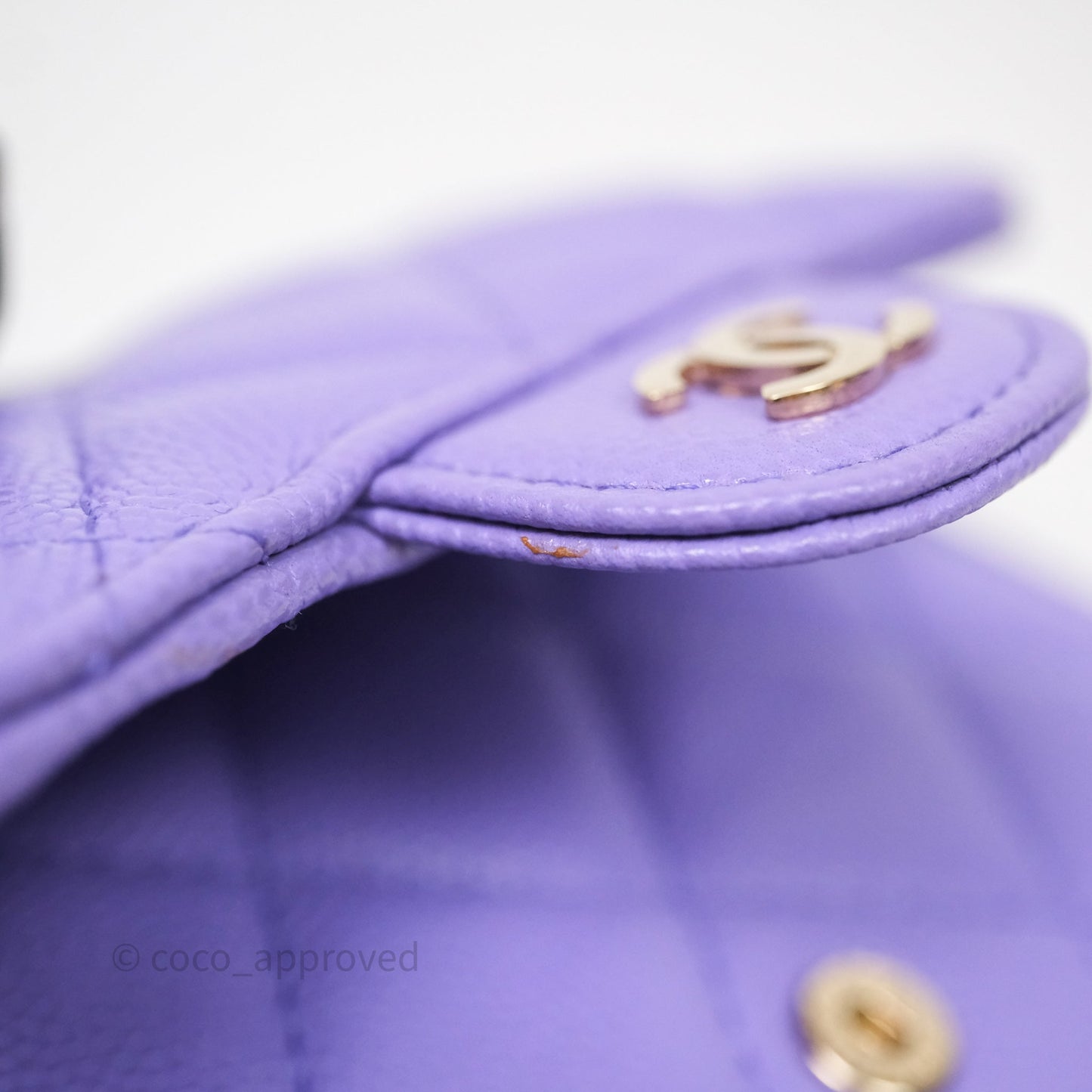 Chanel Classic Flap Wallet Purple Caviar Gold Hardware⁣ 20S