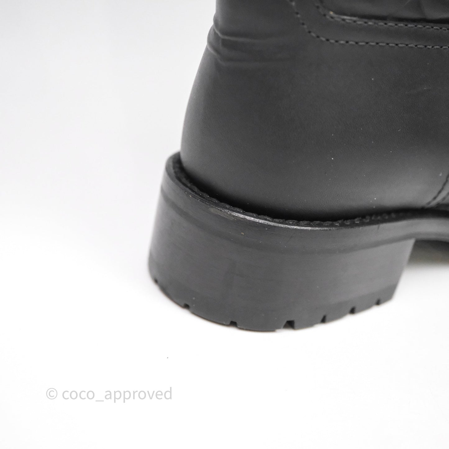 Chanel CC Quilted Knee High Boots Black Calfskin