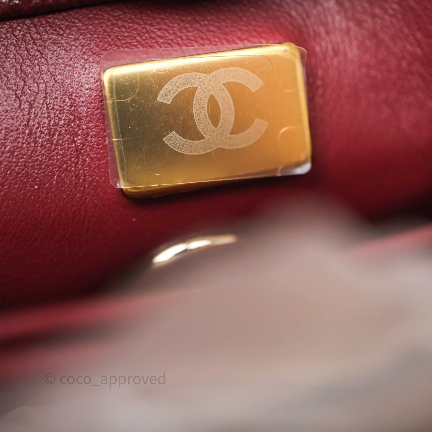 Chanel Small Coco Handle Quilted Red Burgundy Caviar Gold Hardware