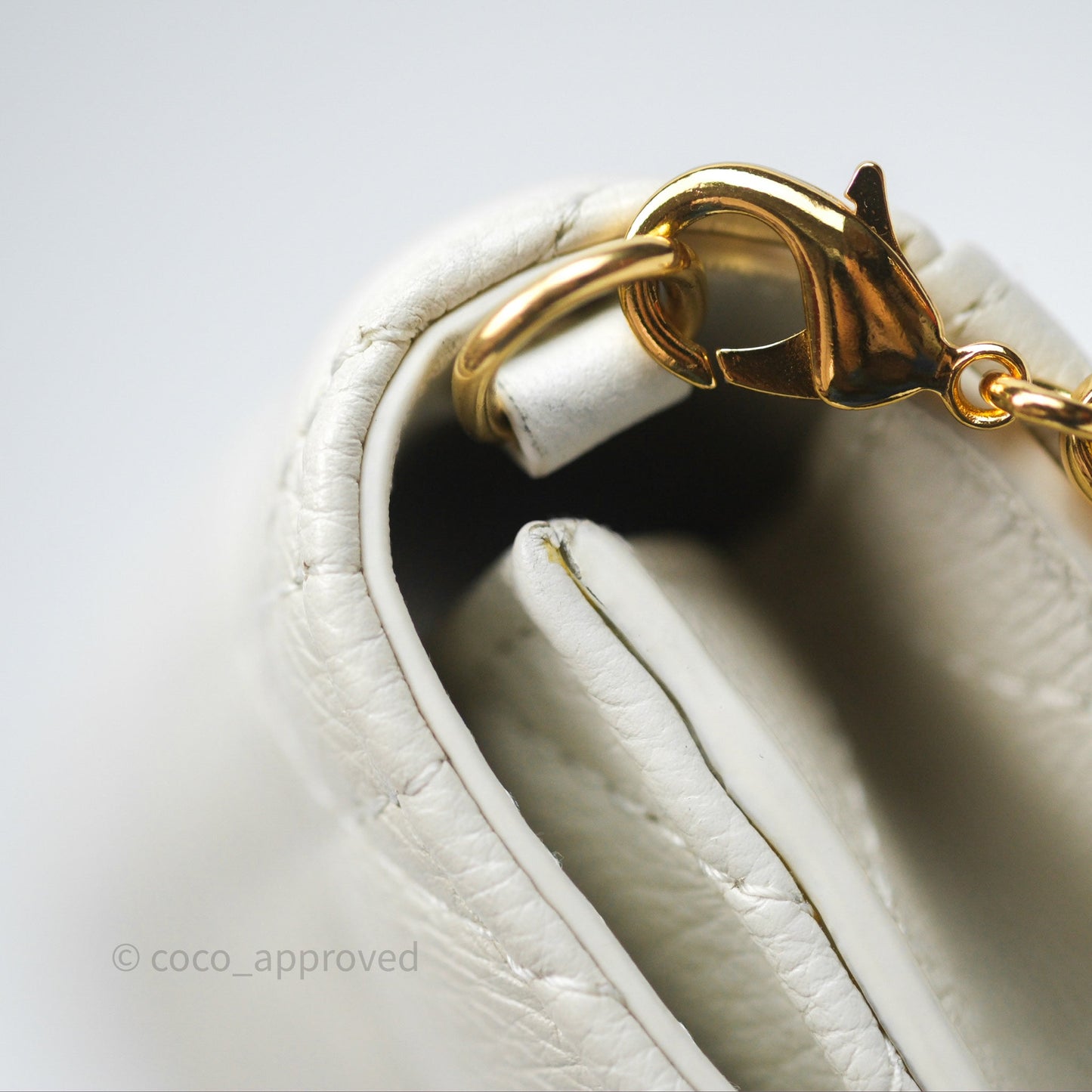 Dior Caro Pouch with Chain Latte Supple Cannage Calfskin
