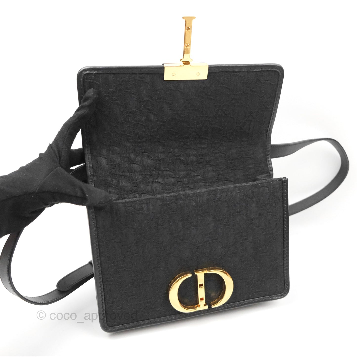 Dior 30 Montaigne Bag Black Dior Oblique Jacquard