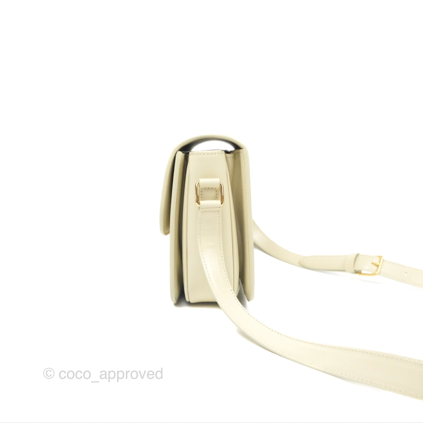 Celine Medium Triomphe Bag Limestone Shiny Calfskin