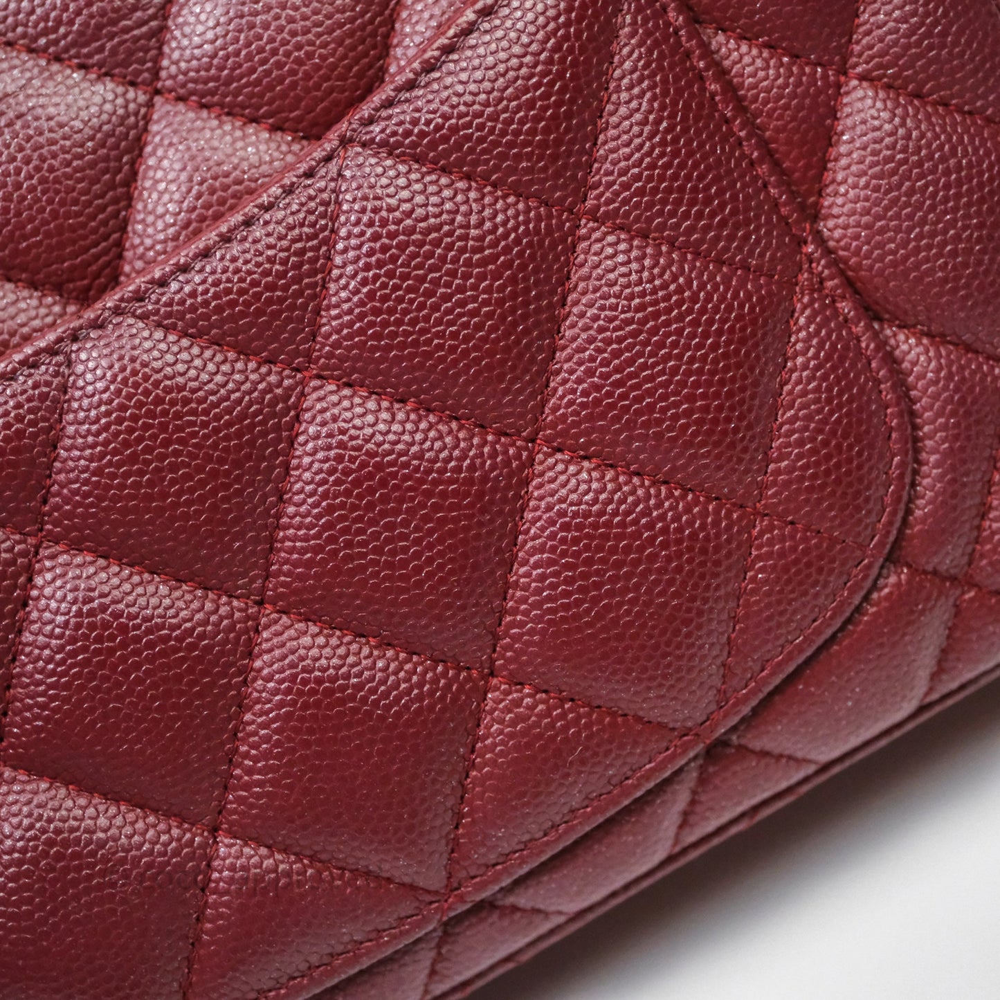 Chanel Classic Quilted Mini Rectangular Flap Burgundy Caviar Aged Gold Hardware