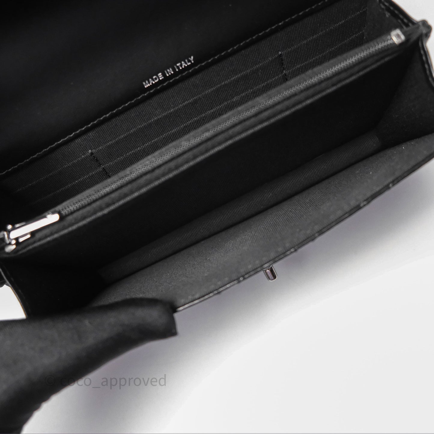 Chanel Mini Crystal Top Handle Wallet On Chain WOC Black Calfskin Gun Metal Hardware 23K