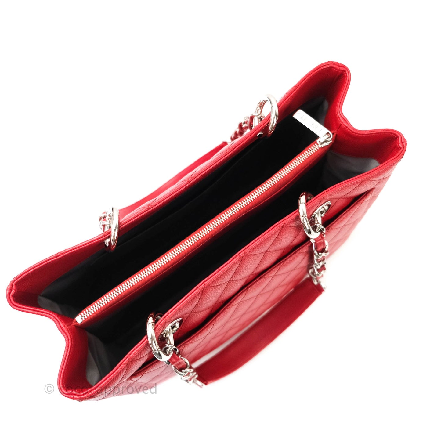 Chanel GST Red Caviar Silver Hardware