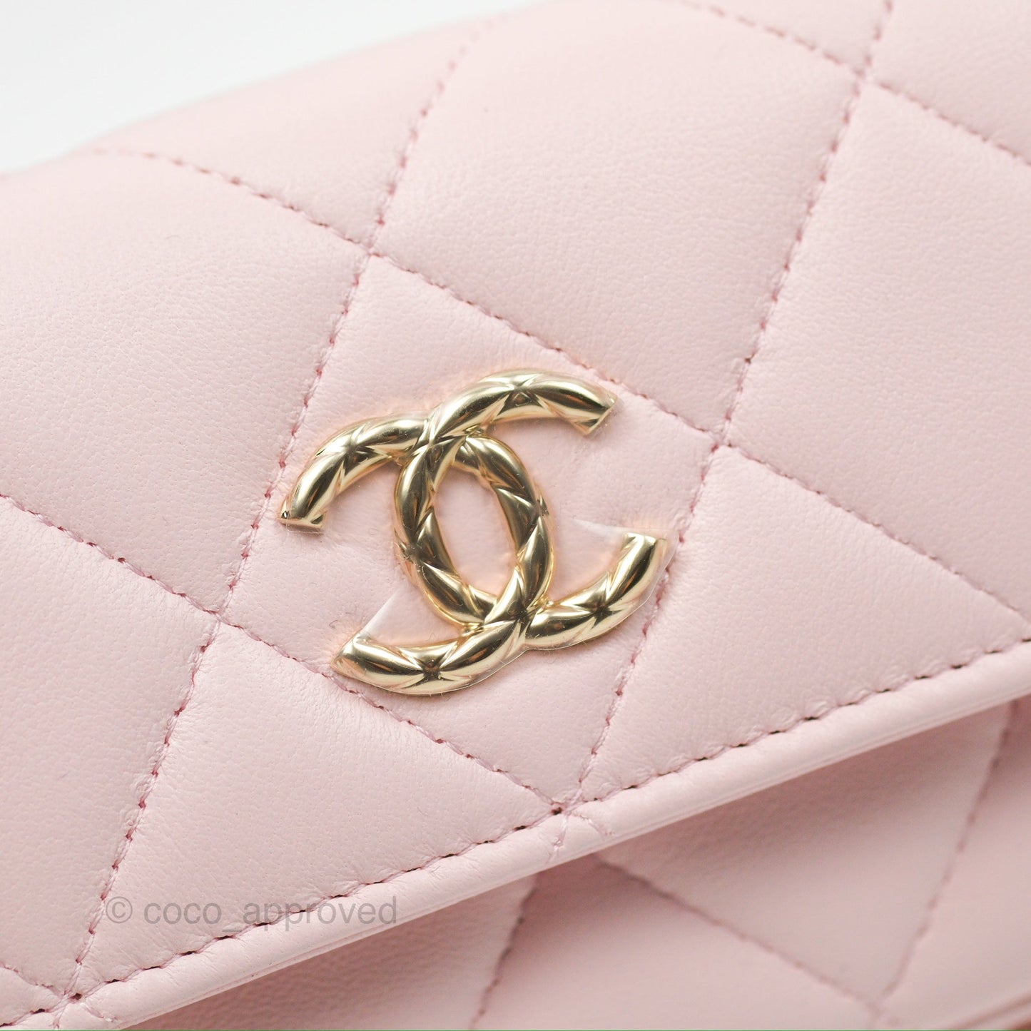Chanel Mini Chain Around Clutch With Chain Pink Lambskin Gold Hardware 22S
