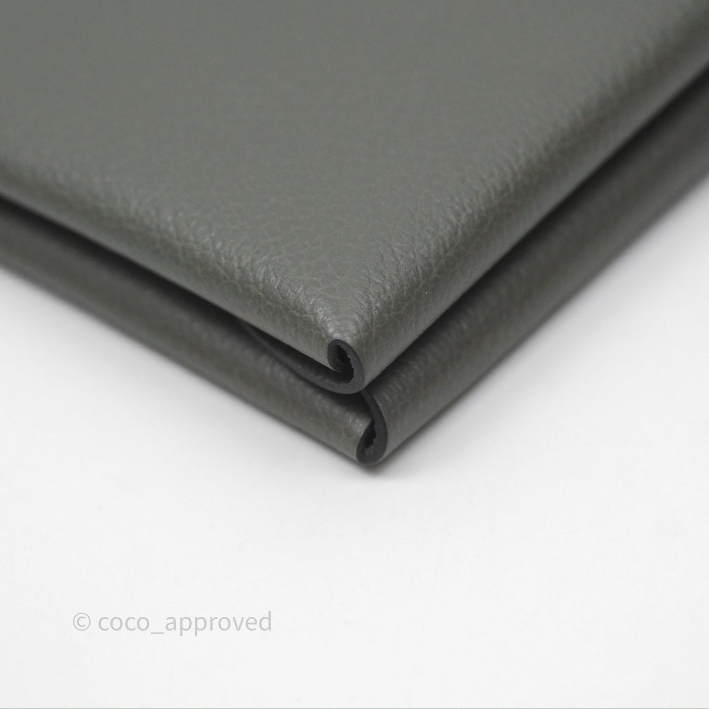 Hermès Calvi Duo Compact Card Holder Gris Meyer 0L Evercolor Palladium Hardware